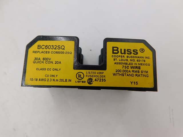 BC6032SQ Part Image. Manufactured by Cooper Bussmann.