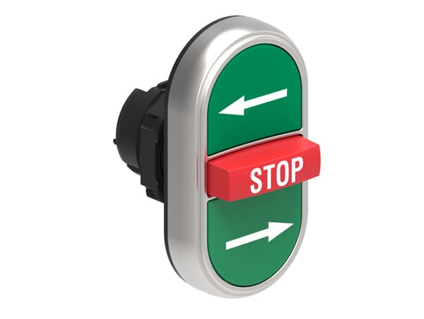 Lovato Electric LPCB7365 LPCB7365 Lovato - Triple-touch actuator, spring return dia: 22mm Platinum series chromed plastic, 2 external flush and 1 middle extended pushbuttons. Spring return, ‚Üí - STOP - ‚Üê Lovato Electric LPCB7365 LPCB7365 Lovato - Triple-touch actuator, spring return dia: 22mm Platinum series chromed plastic, 2 external flush and 1 middle extended pushbuttons. Spring return, ‚Üí - STOP - ‚Üê