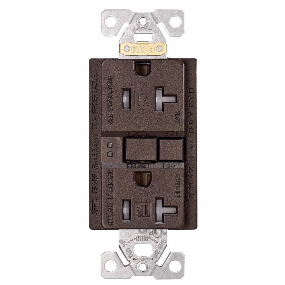 Eaton TRSGF20RB-L TRSGF20RB-L Eaton - Eaton GFCI receptacle, 20A, 125 Vac, Oil rubbed bronze A27 Eaton TRSGF20RB-L TRSGF20RB-L Eaton - Eaton GFCI receptacle, 20A, 125 Vac, Oil rubbed bronze A27