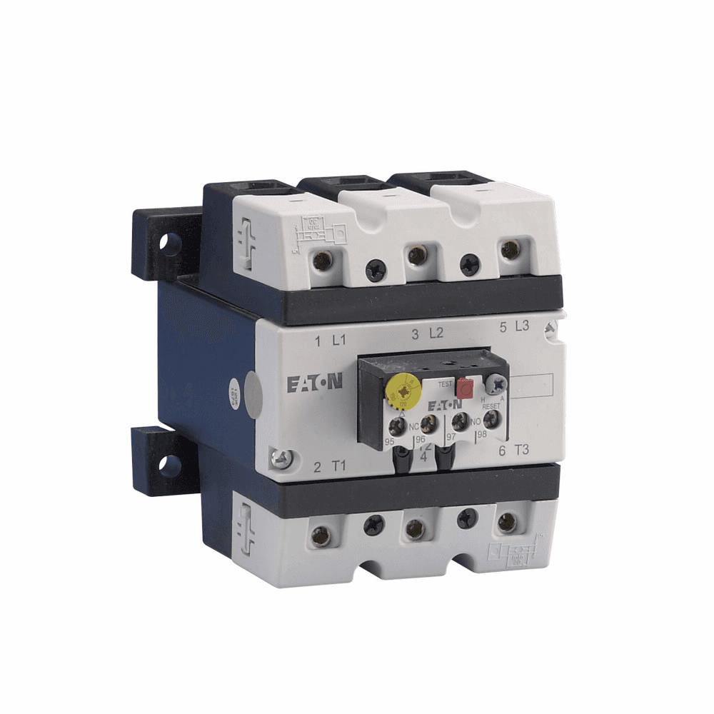 Eaton XTOB150GC1 XTOB150GC1 Eaton - Eaton XT IEC bimetallic overload relay, 120-150A overload range, 90 mm Frame size, 1NO-1NC contact configuration, Direct to contactor mounting, used with 80-170A contactor, 10A trip type Eaton XTOB150GC1 XTOB150GC1 Eaton - Eaton XT IEC bimetallic overload relay, 120-150A overload range, 90 mm Frame size, 1NO-1NC contact configuration, Direct to contactor mounting, used with 80-170A contactor, 10A trip type