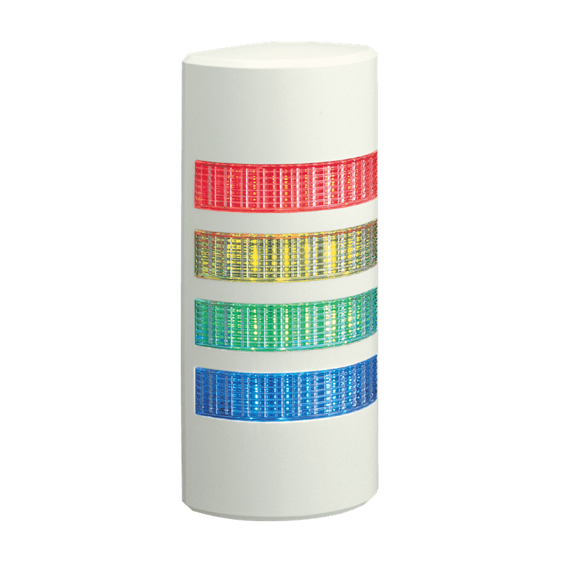 Patlite WEP-402-RYGB 37.5mm Profile 4-Tier Wall Mount Signal Tower, Ivory Body. LED Colors: Red, Amber, Green, Blue Patlite WEP-402-RYGB 37.5mm Profile 4-Tier Wall Mount Signal Tower, Ivory Body. LED Colors: Red, Amber, Green, Blue