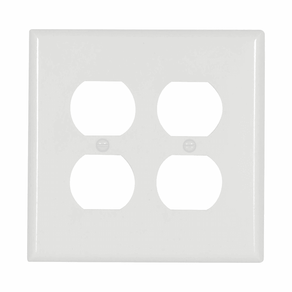 Eaton 2050W-BOX 2050W-BOX Eaton - Eaton Duplex receptacle wallplate, White, Duplex receptacle Cutout, Thermoset, Two- gang, Mid-size, ED Box Eaton 2050W-BOX 2050W-BOX Eaton - Eaton Duplex receptacle wallplate, White, Duplex receptacle Cutout, Thermoset, Two- gang, Mid-size, ED Box