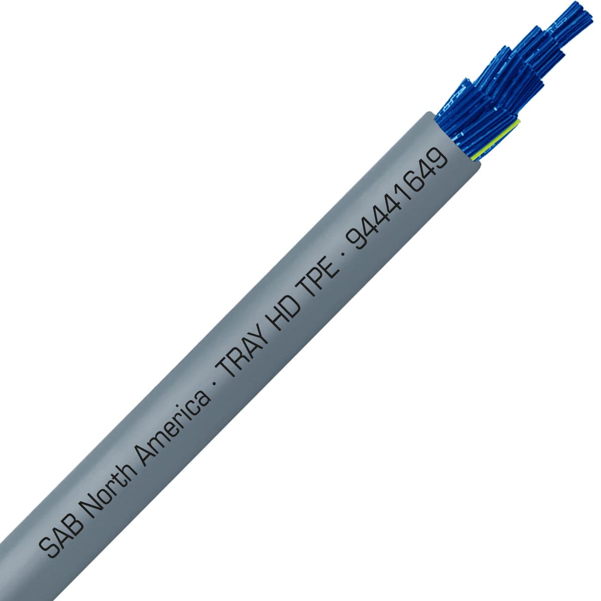 SAB 94441649 TRAY HD TPE - 16 AWG/49c, heavy duty exposed run TPE tray cable with blue conductors, UL, CSA, CE, RoHS SAB 94441649 TRAY HD TPE - 16 AWG/49c, heavy duty exposed run TPE tray cable with blue conductors, UL, CSA, CE, RoHS