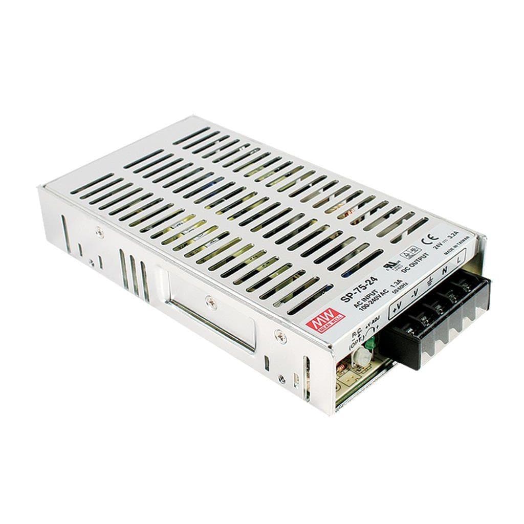 MEAN WELL SP-75-13.5 AC-DC Enclosed power supply; Output 13.5Vdc at 5.6A; PFC; free air convection; SP-75-13.5 is succeeded by RSP-75-13.5. MEAN WELL SP-75-13.5 AC-DC Enclosed power supply; Output 13.5Vdc at 5.6A; PFC; free air convection; SP-75-13.5 is succeeded by RSP-75-13.5.