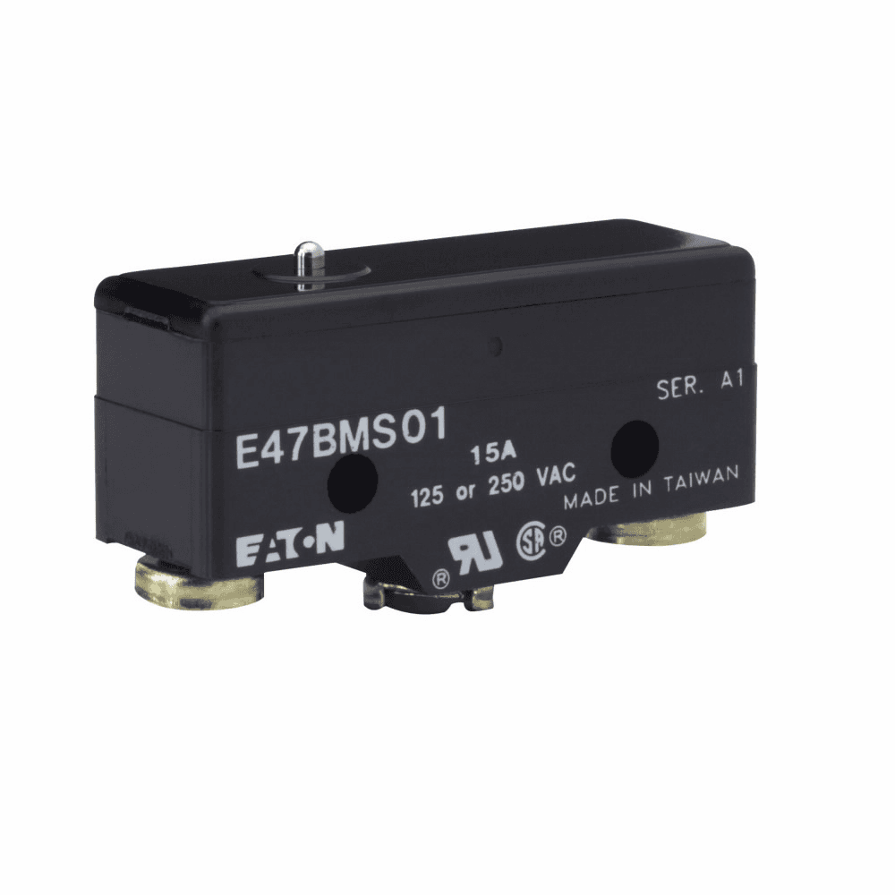 Eaton E47BMS01 E47BMS01 Eaton - Precision Limit Switch, E47, Pin plunger, Screw Terminals, 15A at 250 Vac, 6A at 30 Vdc, 0.01 mm/s-1m/s, 1-SPDT (Form C) Eaton E47BMS01 E47BMS01 Eaton - Precision Limit Switch, E47, Pin plunger, Screw Terminals, 15A at 250 Vac, 6A at 30 Vdc, 0.01 mm/s-1m/s, 1-SPDT (Form C)