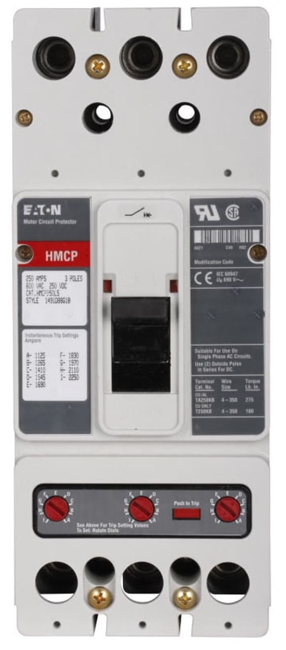 Cutler-Hammer HMCP250C5C Cutler Hammer HMCP250C5C Motor Circuit Protector (MCPs) EA Cutler-Hammer HMCP250C5C Cutler Hammer HMCP250C5C Motor Circuit Protector (MCPs) EA