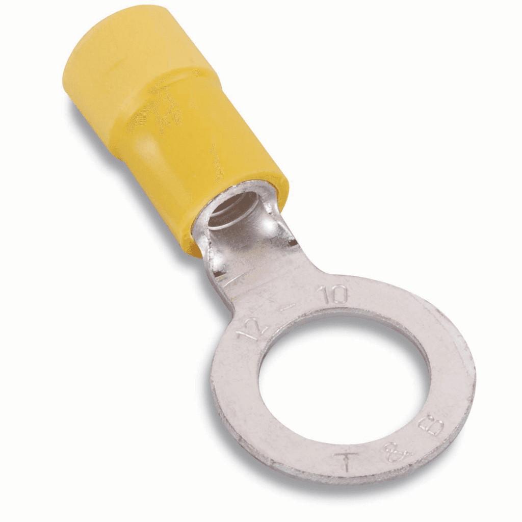 ABB Control 10RC-14X 10RC-14X ABB Control - Expanded Vinyl-Insulated Ring Terminal, Length 1.16 Inches, Width .50 Inches, Maximum Insulation .250, Bolt Hole #10, Wire Range #12-#10 AWG, Color Yellow, Copper, Tin Plated ABB Control 10RC-14X 10RC-14X ABB Control - Expanded Vinyl-Insulated Ring Terminal, Length 1.16 Inches, Width .50 Inches, Maximum Insulation .250, Bolt Hole #10, Wire Range #12-#10 AWG, Color Yellow, Copper, Tin Plated