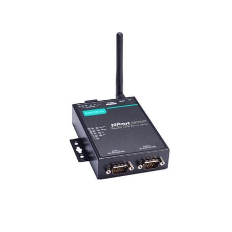 Moxa NPORT W2250A-W4-T-US 2-port RS-232/422/485 wireless device server with 802.11a/b/g/n WLAN US band, 12 to 48 VDC, -40 to 75°C operating temperature Moxa NPORT W2250A-W4-T-US 2-port RS-232/422/485 wireless device server with 802.11a/b/g/n WLAN US band, 12 to 48 VDC, -40 to 75°C operating temperature
