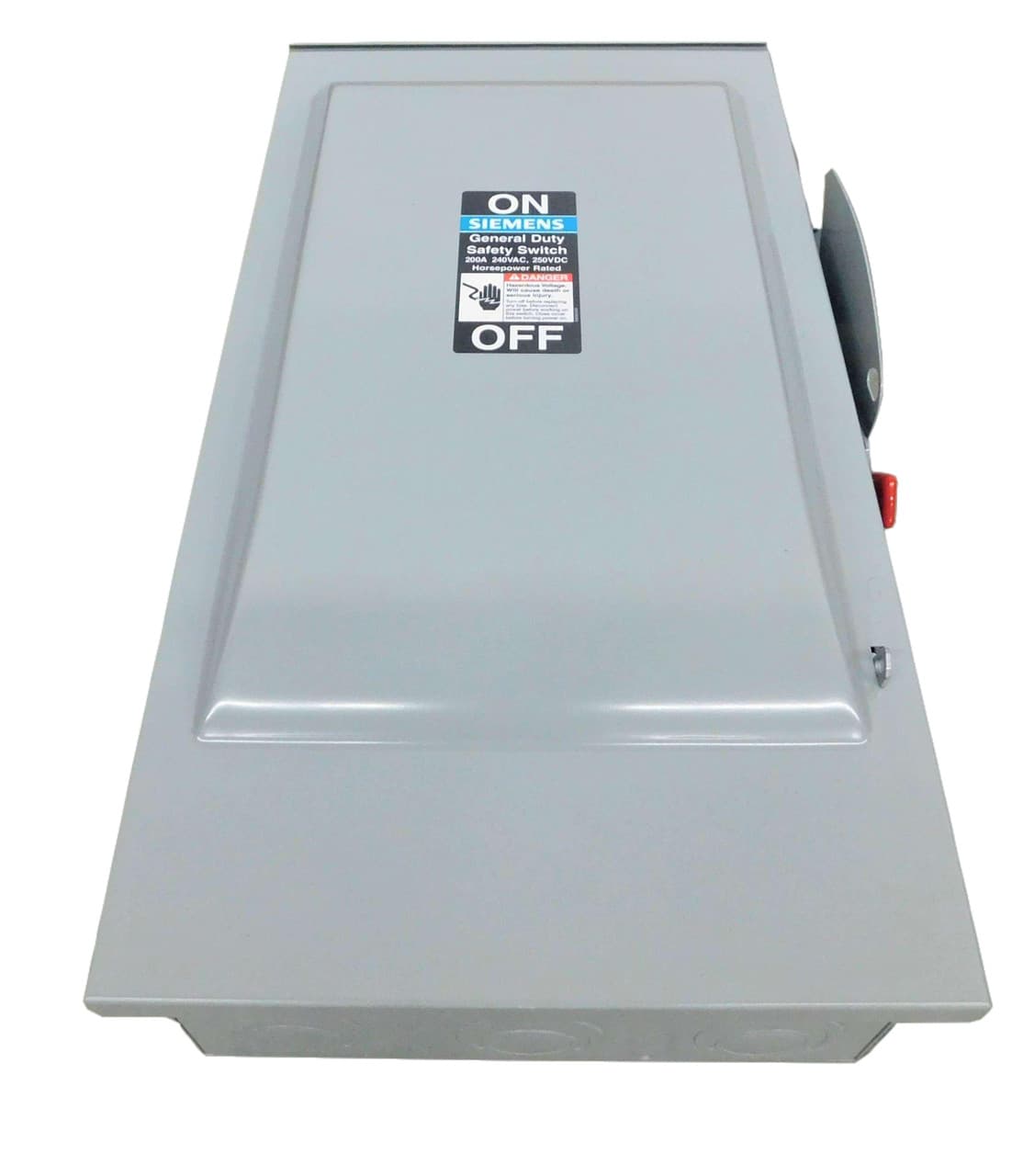 Siemens GF324NR 240 VAC, 250 VDC, 200 A, 15 HP at 240 VAC 1-Phase, 60 HP at 240 VAC 3-Phase, 40 HP at 250 VDC, 1-Phase 2-Wire, 3-Phase 3-Wire, 3-Pole, NEMA 3R, 304 Stainless Steel, Fusible, General Duty Siemens GF324NR 240 VAC, 250 VDC, 200 A, 15 HP at 240 VAC 1-Phase, 60 HP at 240 VAC 3-Phase, 40 HP at 250 VDC, 1-Phase 2-Wire, 3-Phase 3-Wire, 3-Pole, NEMA 3R, 304 Stainless Steel, Fusible, General Duty