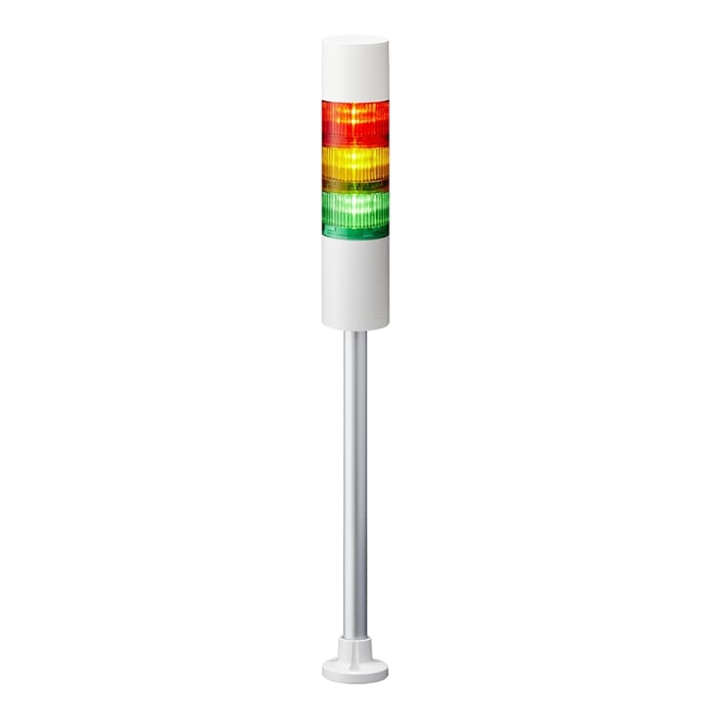 Patlite LR6-302PJBW-RYG 60mm 3-tier Signal Tower, 24V DC, Pole Mount with Circular Bracket and Cable, Flashing/Buzzer, Off-white Patlite LR6-302PJBW-RYG 60mm 3-tier Signal Tower, 24V DC, Pole Mount with Circular Bracket and Cable, Flashing/Buzzer, Off-white