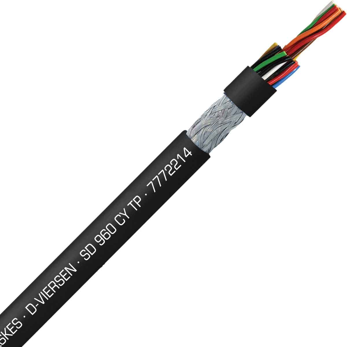 SAB 7772214 S 960 CY TP - 22 AWG/14pr, shielded oil resistant continuous flex PVC paired data cable, UL, CE, RoHS SAB 7772214 S 960 CY TP - 22 AWG/14pr, shielded oil resistant continuous flex PVC paired data cable, UL, CE, RoHS