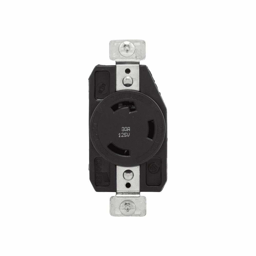 Eaton CWL530R-BU CWL530R-BU Eaton - Eaton locking receptacle, Bulk pack, #14-8 AWG, 30A, Industrial, 125V, Back and side wiring, Black, Single, L5-30, Two-pole, Three-wire, Glass-filled nylon, -40° to 115°C Eaton CWL530R-BU CWL530R-BU Eaton - Eaton locking receptacle, Bulk pack, #14-8 AWG, 30A, Industrial, 125V, Back and side wiring, Black, Single, L5-30, Two-pole, Three-wire, Glass-filled nylon, -40° to 115°C