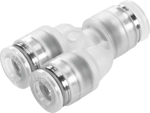 Festo 133122 push-in Y-connector NPQP-Y-Q10-E-FD-P10 Size: Standard, Nominal size: 5,9 mm, Container size: 10, Design structure: Push/pull principle, Temperature dependent operating pressure: -0,95 - 10 bar Festo 133122 push-in Y-connector NPQP-Y-Q10-E-FD-P10 Size: Standard, Nominal size: 5,9 mm, Container size: 10, Design structure: Push/pull principle, Temperature dependent operating pressure: -0,95 - 10 bar