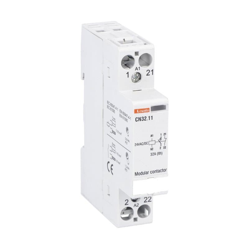 Lovato Electric CN3211024 CN3211024 Lovato - Modular contactor, one or two-pole, 32A AC1, 24VAC/DC (1NO+1NC) Lovato Electric CN3211024 CN3211024 Lovato - Modular contactor, one or two-pole, 32A AC1, 24VAC/DC (1NO+1NC)