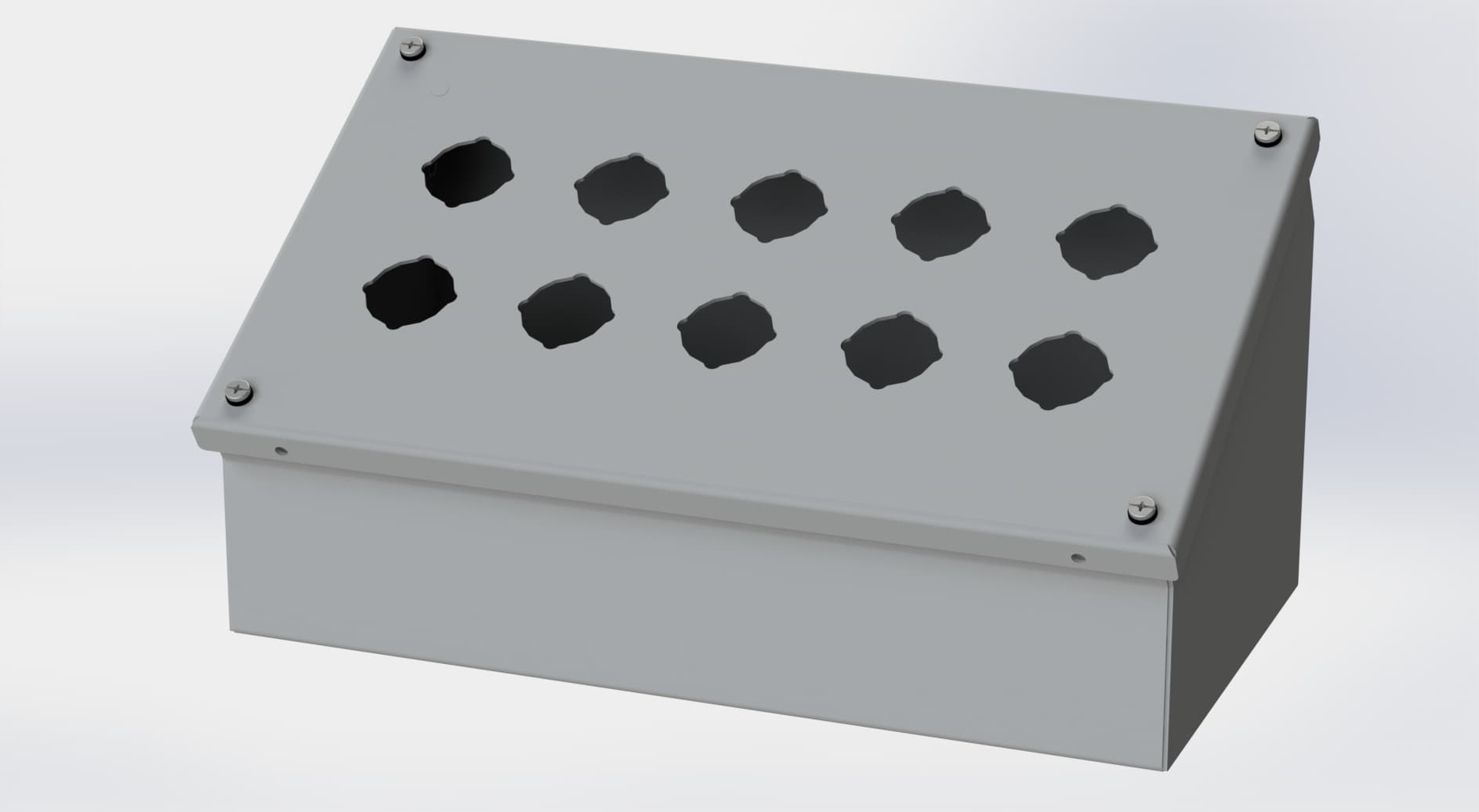 Saginaw Control SCE-10PBA PBA Enclosure, Height:7.25", Width:13.00", Depth:6.75", ANSI-61 gray powder coating inside and out. Saginaw Control SCE-10PBA PBA Enclosure, Height:7.25", Width:13.00", Depth:6.75", ANSI-61 gray powder coating inside and out.