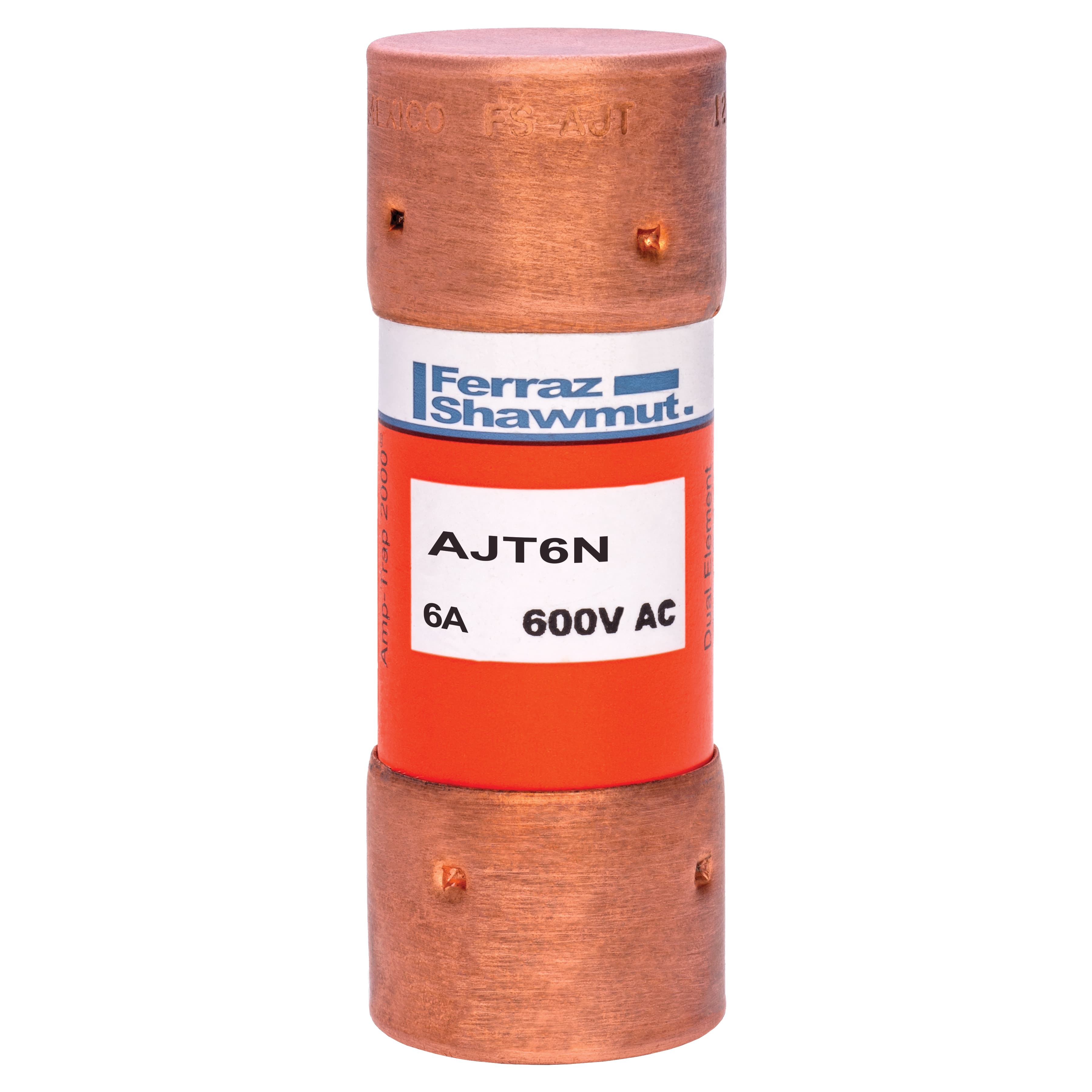Mersen AJT6N AJT6N Mersen - Fuse AJT - Class J - Time-delay 600VAC 500VDC 6A Ferrule Amp-Trap 2000® Mersen AJT6N AJT6N Mersen - Fuse AJT - Class J - Time-delay 600VAC 500VDC 6A Ferrule Amp-Trap 2000®