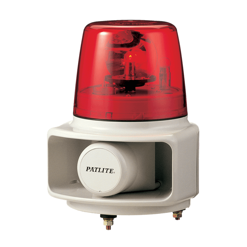 Patlite RT-120E-R-FC015 Combination Alarm with 162mm Revolving Light, 32 Pre-programmed Alarms, 120V AC, Red Globe Patlite RT-120E-R-FC015 Combination Alarm with 162mm Revolving Light, 32 Pre-programmed Alarms, 120V AC, Red Globe