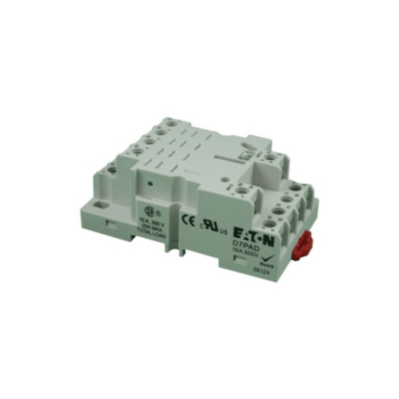 Eaton D7PAD D7PAD Eaton - Eaton D7 Series Socket, Used with D7PR4 and D7PF4 Relays, Module size A, 300V nominal voltage, 16A nominal current, DIN rail/panel mount, Screw clamping wire connection, IP20 enclosure Eaton D7PAD D7PAD Eaton - Eaton D7 Series Socket, Used with D7PR4 and D7PF4 Relays, Module size A, 300V nominal voltage, 16A nominal current, DIN rail/panel mount, Screw clamping wire connection, IP20 enclosure