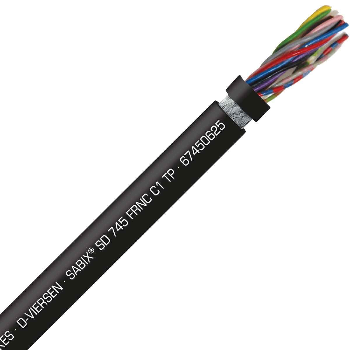 SAB 67450625 SABIX SD 745 C FRNC C1 TP - 24 AWG/6pr, shielded halogen-free flame retardant continuous flex data cable, CE, RoHS SAB 67450625 SABIX SD 745 C FRNC C1 TP - 24 AWG/6pr, shielded halogen-free flame retardant continuous flex data cable, CE, RoHS