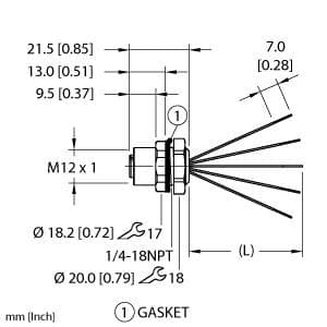 EFKBQ-A5.500.2-0.5 Part Image. Manufactured by Turck.