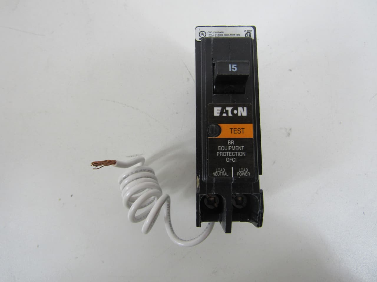 Eaton BRN115EP BRN115EP Eaton - Eaton BR GFCI circuit breaker,Ground fault equipment protector,15 A,10 kAIC,Single-pole,120/240 V,BRN,Trip-to-center,Plug-on,#14-8 AWG,Ground fault circuit interrupter,Equipment Protection Eaton BRN115EP BRN115EP Eaton - Eaton BR GFCI circuit breaker,Ground fault equipment protector,15 A,10 kAIC,Single-pole,120/240 V,BRN,Trip-to-center,Plug-on,#14-8 AWG,Ground fault circuit interrupter,Equipment Protection