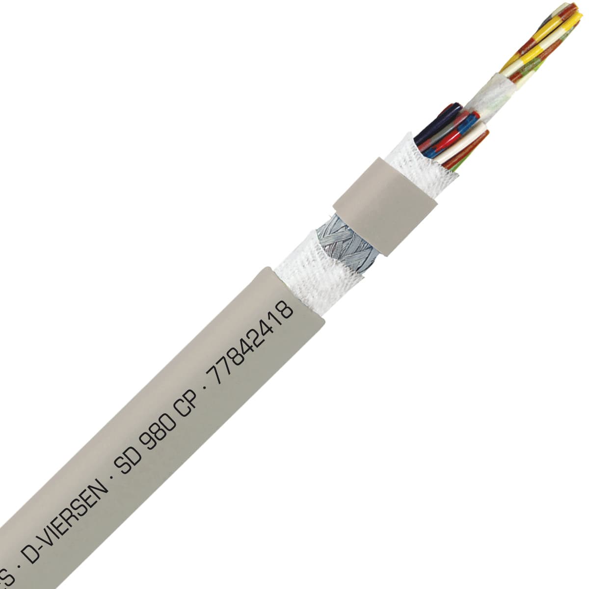 SAB 77842418 SD 980 CP - 24 AWG/18c, shielded halogen-free heavy duty continuous flex PUR data cable, UL, CSA, CE, RoHS SAB 77842418 SD 980 CP - 24 AWG/18c, shielded halogen-free heavy duty continuous flex PUR data cable, UL, CSA, CE, RoHS