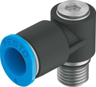 Festo 130833 push-in L-fitting QSMLV-M7-6-I 360° orientable, external thread with internal hexagon. Size: Mini, Nominal size: 1,8 mm, Type of seal on screw-in stud: Sealing ring, Assembly position: Any, Container size: 10 Festo 130833 push-in L-fitting QSMLV-M7-6-I 360° orientable, external thread with internal hexagon. Size: Mini, Nominal size: 1,8 mm, Type of seal on screw-in stud: Sealing ring, Assembly position: Any, Container size: 10
