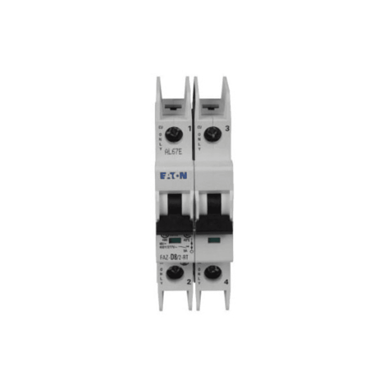 Eaton FAZ-D5/2 Eaton FAZ supplementary protector,UL 1077 Industrial miniature circuit breaker - supplementary protector,High levels of inrush current are expected,5 A,15 kAIC,Two-pole,10-20X /n,50-60 Hz,Standard terminals,D Curve Eaton FAZ-D5/2 Eaton FAZ supplementary protector,UL 1077 Industrial miniature circuit breaker - supplementary protector,High levels of inrush current are expected,5 A,15 kAIC,Two-pole,10-20X /n,50-60 Hz,Standard terminals,D Curve