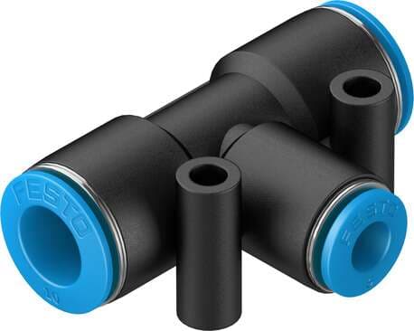 Festo 130614 push-in T-connector QST-10-6 reducing. Size: Standard, Nominal size: 3,7 mm, Assembly position: Any, Container size: 10, Design structure: Push/pull principle Festo 130614 push-in T-connector QST-10-6 reducing. Size: Standard, Nominal size: 3,7 mm, Assembly position: Any, Container size: 10, Design structure: Push/pull principle