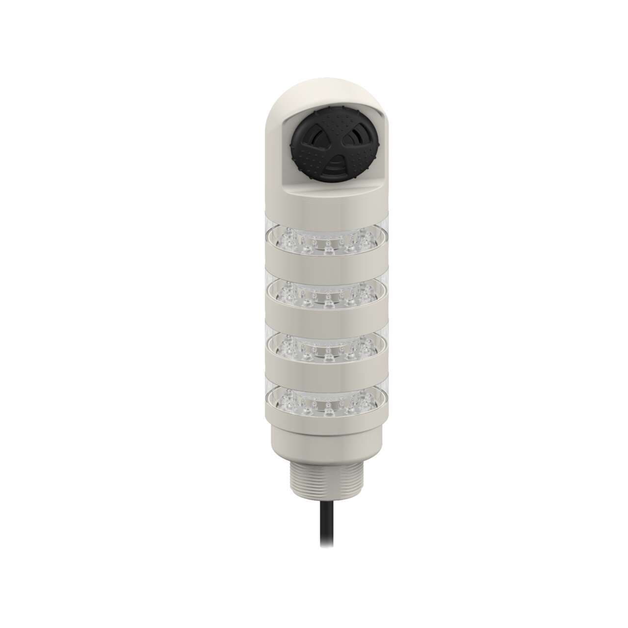 Banner TL50BLW2B2Y2R2ALS3C Beacon Tower Light, Gray Housing: 4-Color Sealed; Loud Pulsed Audible Indicator; Voltage: 12-30 V dc or 24 V ac; Environmental Rating: IP67; Input: Bimodal; Colors: White flash Blue flash Yellow flash Red flash; 2 m (6.5 ft) Integral Cable Banner TL50BLW2B2Y2R2ALS3C Beacon Tower Light, Gray Housing: 4-Color Sealed; Loud Pulsed Audible Indicator; Voltage: 12-30 V dc or 24 V ac; Environmental Rating: IP67; Input: Bimodal; Colors: White flash Blue flash Yellow flash Red flash; 2 m (6.5 ft) Integral Cable