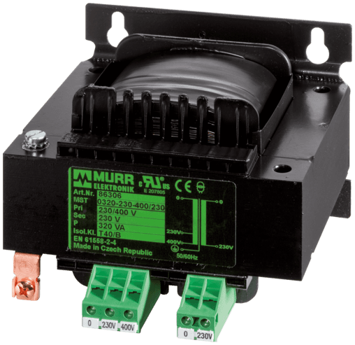 Murr Elektronik 86024 86024 Murrelektronik - MET 1-PHASE SAFETY TRANSFORMER, P: 500VA IN: 400VAC+/- 5% OUT: 24VAC Murr Elektronik 86024 86024 Murrelektronik - MET 1-PHASE SAFETY TRANSFORMER, P: 500VA IN: 400VAC+/- 5% OUT: 24VAC