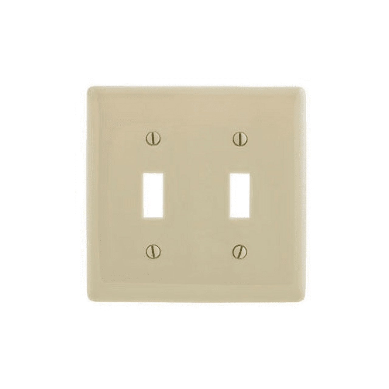 Hubbell NP2I Wallplates and Box Covers, Wallplate, Nylon, 2-Gang, 2) Toggle, Ivory ; Reinforcement ribs for extra strength ; Captive screw feature holds mounting screw in place ; High-impact, self-extinguishing nylon material ; Smooth, easy to clean finish ; Standard Hubbell NP2I Wallplates and Box Covers, Wallplate, Nylon, 2-Gang, 2) Toggle, Ivory ; Reinforcement ribs for extra strength ; Captive screw feature holds mounting screw in place ; High-impact, self-extinguishing nylon material ; Smooth, easy to clean finish ; Standard