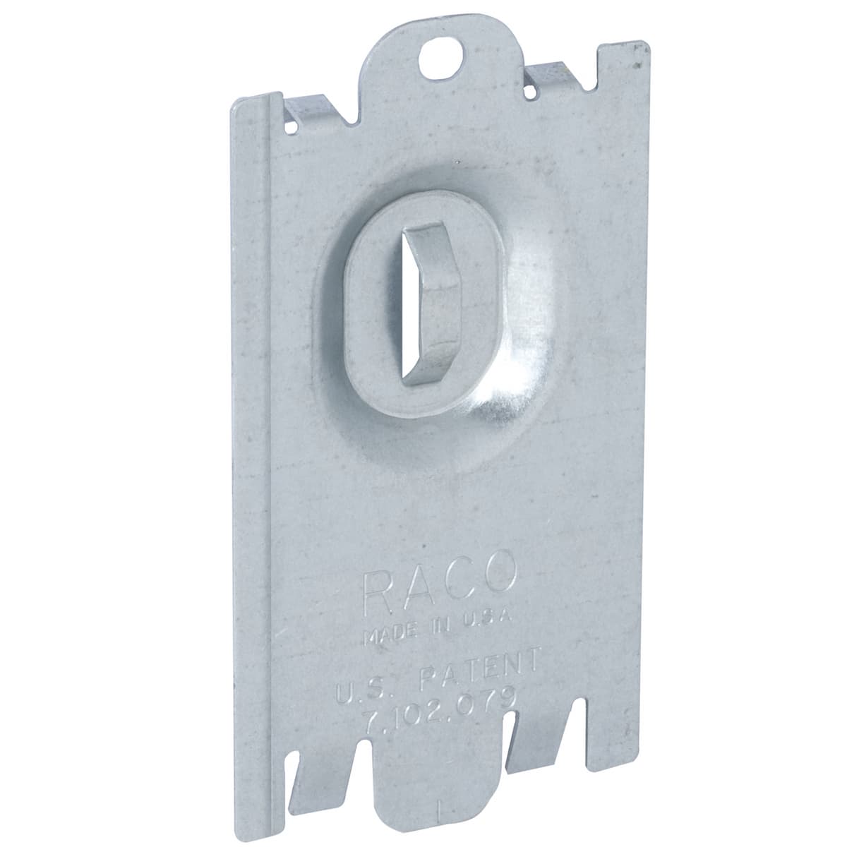 Hubbell 701FG Flat, Gangable Cable Protector Plates for RACO 686, 687, and Nongangable Masonry Boxes ; Raised - covers protect Decora, duplex, and switch devices. ; Feature patented wire retrieval loop to hold data wire in place. ; 1/2 in. knockout included ; Key-hole Hubbell 701FG Flat, Gangable Cable Protector Plates for RACO 686, 687, and Nongangable Masonry Boxes ; Raised - covers protect Decora, duplex, and switch devices. ; Feature patented wire retrieval loop to hold data wire in place. ; 1/2 in. knockout included ; Key-hole