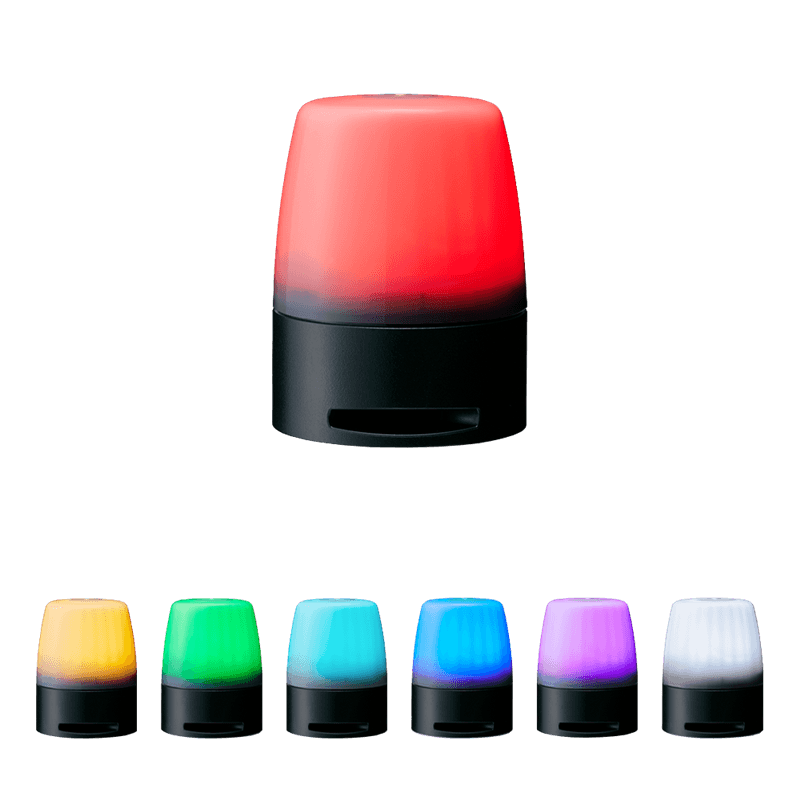 Patlite NE-M1ANB-M NE-A with 7-in-one colors (Red, Yellow, Green, Blue, Purple, Light Blue, White), Flashing/buzzer, Black base Patlite NE-M1ANB-M NE-A with 7-in-one colors (Red, Yellow, Green, Blue, Purple, Light Blue, White), Flashing/buzzer, Black base