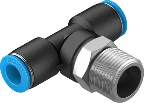 Festo 153111 push-in T-fitting QST-3/8-8 360° orientable, male thread with external hexagon. Size: Standard, Nominal size: 6,7 mm, Type of seal on screw-in stud: coating, Assembly position: Any, Container size: 10 Festo 153111 push-in T-fitting QST-3/8-8 360° orientable, male thread with external hexagon. Size: Standard, Nominal size: 6,7 mm, Type of seal on screw-in stud: coating, Assembly position: Any, Container size: 10