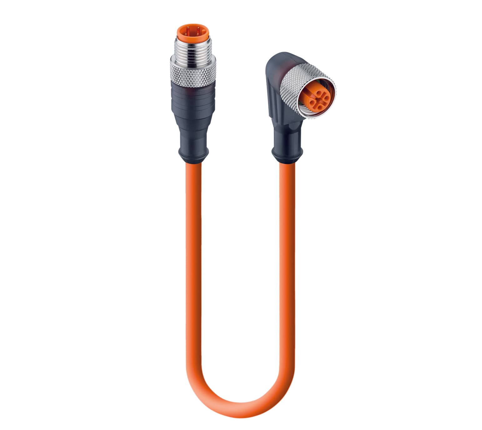 Belden 58515 Sensor/Actuator Double-Ended Cordset: Male straight A-coded translucent 4-pin M12 Standard connector to female angled A-coded translucent 4-pin M12 Standard connector with 2xLEDs (PNP), 10-30 V DC, 4 A; PUR orange cable, 3-wires, 0.34 mm², RST 3-RKWT/LED Belden 58515 Sensor/Actuator Double-Ended Cordset: Male straight A-coded translucent 4-pin M12 Standard connector to female angled A-coded translucent 4-pin M12 Standard connector with 2xLEDs (PNP), 10-30 V DC, 4 A; PUR orange cable, 3-wires, 0.34 mm², RST 3-RKWT/LED