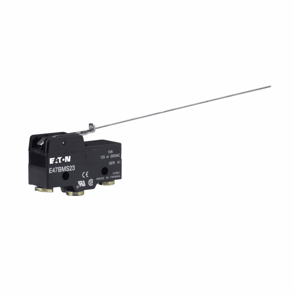 Eaton E47BMS23 E47BMS23 Eaton - Precision Limit Switch, E47, Integral leaf, Screw Terminals, 15A at 250 Vac, 6A at 30 Vdc, 0.01 mm/s-1m/s, 1-SPDT (Form C) Eaton E47BMS23 E47BMS23 Eaton - Precision Limit Switch, E47, Integral leaf, Screw Terminals, 15A at 250 Vac, 6A at 30 Vdc, 0.01 mm/s-1m/s, 1-SPDT (Form C)
