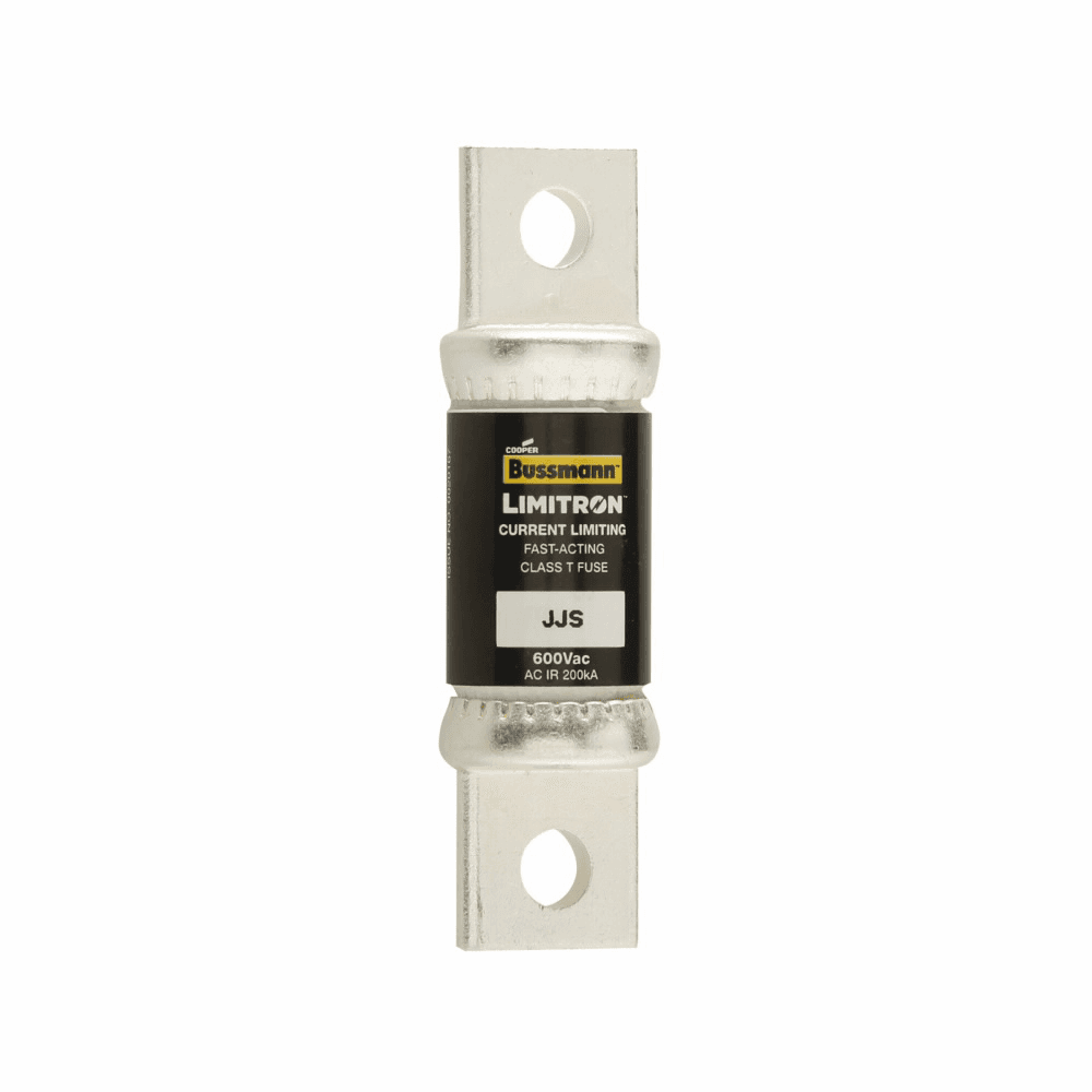 Cooper Bussmann JJS-100 JJS-100 Cooper Bussmann - Eaton Bussmann series JJS fuse, Current-limiting very fast acting fuse, Small footprint, VFD line protection, 100 A, Class T, Non-indicating, Bolted blade end x bolted blade end, 200 kAIC at 600 V, Standard, 5, 600 V Cooper Bussmann JJS-100 JJS-100 Cooper Bussmann - Eaton Bussmann series JJS fuse, Current-limiting very fast acting fuse, Small footprint, VFD line protection, 100 A, Class T, Non-indicating, Bolted blade end x bolted blade end, 200 kAIC at 600 V, Standard, 5, 600 V