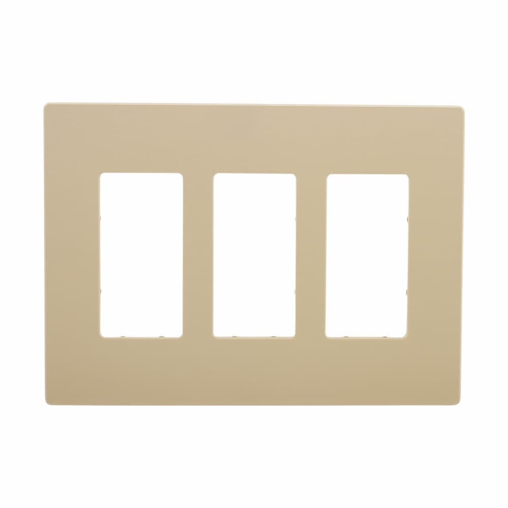 Eaton PJS263V PJS263V Eaton - Eaton Screwless wallplate, Screwless, Ivory, Decorator Cutout, Polycarbonate, Three- gang, Mid-size Eaton PJS263V PJS263V Eaton - Eaton Screwless wallplate, Screwless, Ivory, Decorator Cutout, Polycarbonate, Three- gang, Mid-size