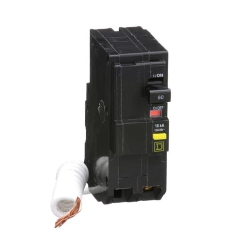 Schneider Electric QO260GFI Square D by Schneider Electric QO260GFI is a Ground Fault Interrupter (GFI) Miniature Circuit Breaker (MCB) designed for plug-in mounting. It features a rated current of 60A and accommodates a plug-in connection type. This MCB operates at a rated voltage of 120V to 240V and is compatible with a cross-section of 12-4AWG (1 cable Al). It is a 2 Pole device with a residual current sensitivity of 6mA / 0.006. The QO260GFI offers ground fault protection and has a short circuit breaking rating of 10kA at 240Vac. Its terminals are of the box lugs type. Schneider Electric QO260GFI Square D by Schneider Electric QO260GFI is a Ground Fault Interrupter (GFI) Miniature Circuit Breaker (MCB) designed for plug-in mounting. It features a rated current of 60A and accommodates a plug-in connection type. This MCB operates at a rated voltage of 120V to 240V and is compatible with a cross-section of 12-4AWG (1 cable Al). It is a 2 Pole device with a residual current sensitivity of 6mA / 0.006. The QO260GFI offers ground fault protection and has a short circuit breaking rating of 10kA at 240Vac. Its terminals are of the box lugs type.