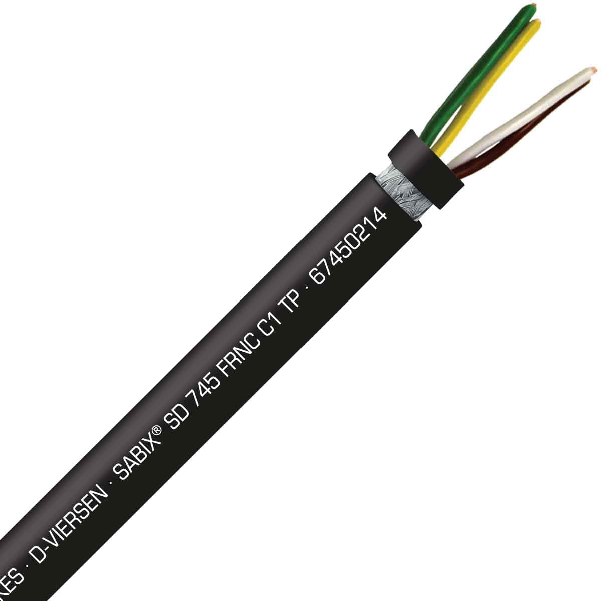 SAB 67450214 SABIX SD 745 C FRNC C1 TP - 26 AWG/2pr, shielded halogen-free flame retardant continuous flex data cable, CE, RoHS SAB 67450214 SABIX SD 745 C FRNC C1 TP - 26 AWG/2pr, shielded halogen-free flame retardant continuous flex data cable, CE, RoHS