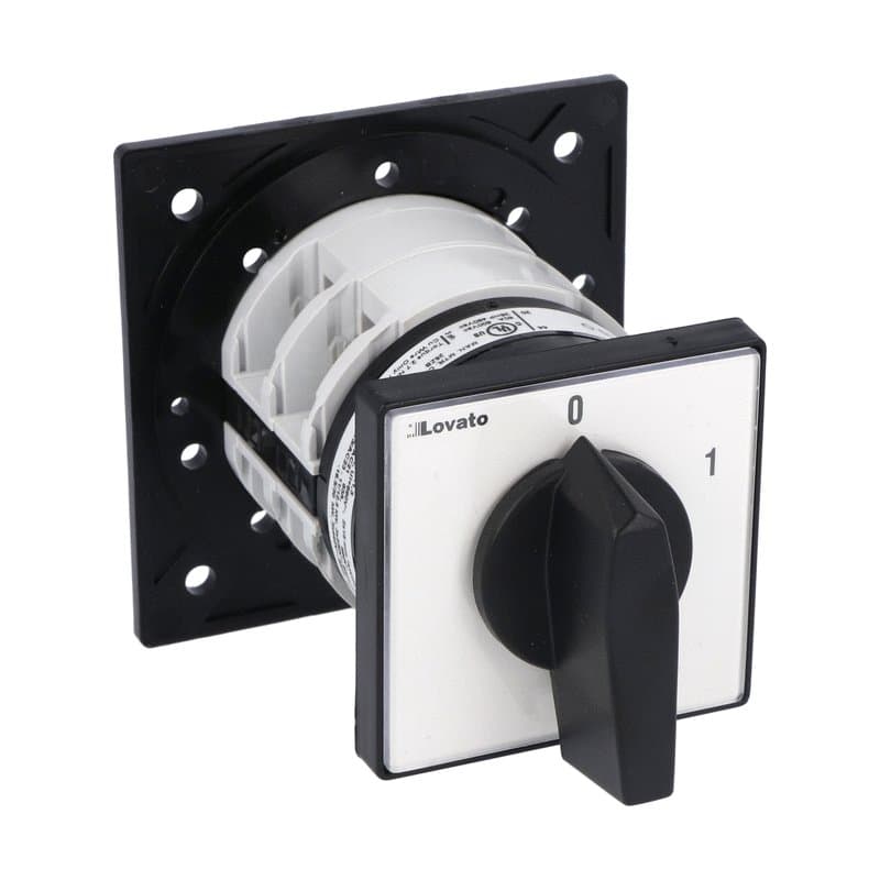 Lovato Electric 7GN6310O 7GN6310O Lovato - Rotary cam switch 7GN series, ON-OFF switch 3 poles 63A, for rear mounting with black handle, front plate 65X65mm Lovato Electric 7GN6310O 7GN6310O Lovato - Rotary cam switch 7GN series, ON-OFF switch 3 poles 63A, for rear mounting with black handle, front plate 65X65mm