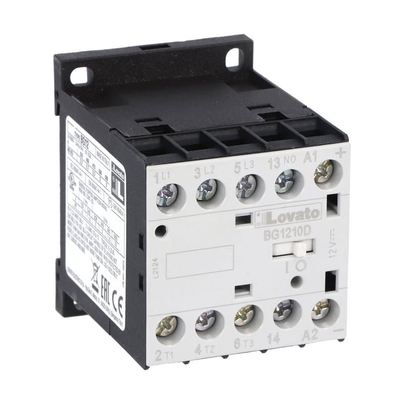 Lovato Electric 11BG1210D220 11BG1210D220 Lovato - Three-pole contactor, IEC operating current Ie (AC3) = 12A, DC coil, 220VDC, 1NO auxiliary contact Lovato Electric 11BG1210D220 11BG1210D220 Lovato - Three-pole contactor, IEC operating current Ie (AC3) = 12A, DC coil, 220VDC, 1NO auxiliary contact