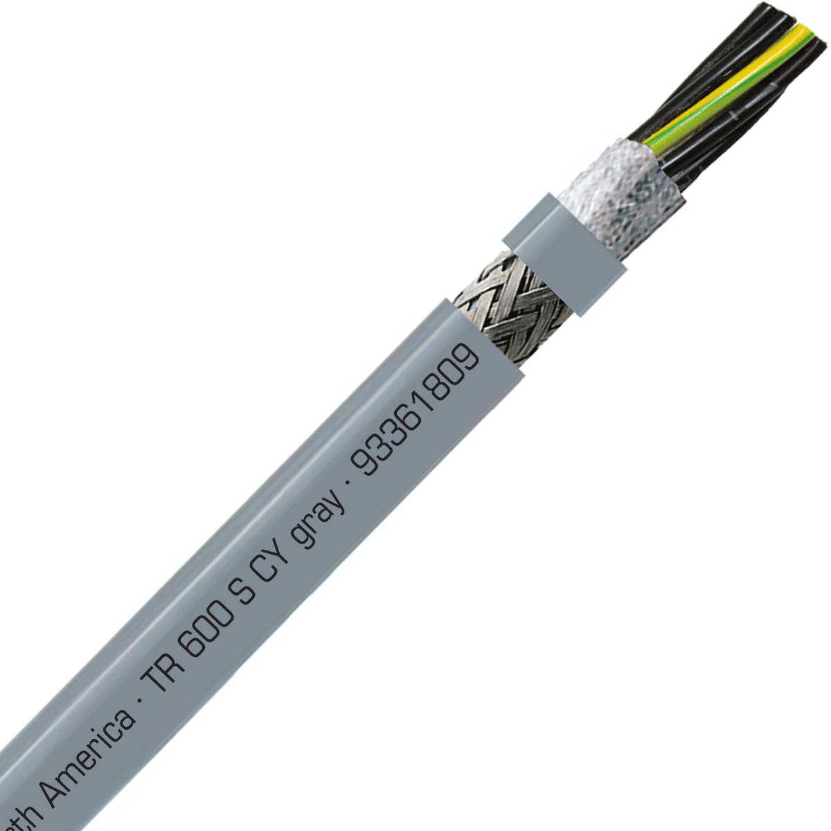 SAB 93361809 TR 600 S CY - 18 AWG/9c, shielded oil resistant flexible exposed run tray cable, UL, CSA, CE, RoHS SAB 93361809 TR 600 S CY - 18 AWG/9c, shielded oil resistant flexible exposed run tray cable, UL, CSA, CE, RoHS