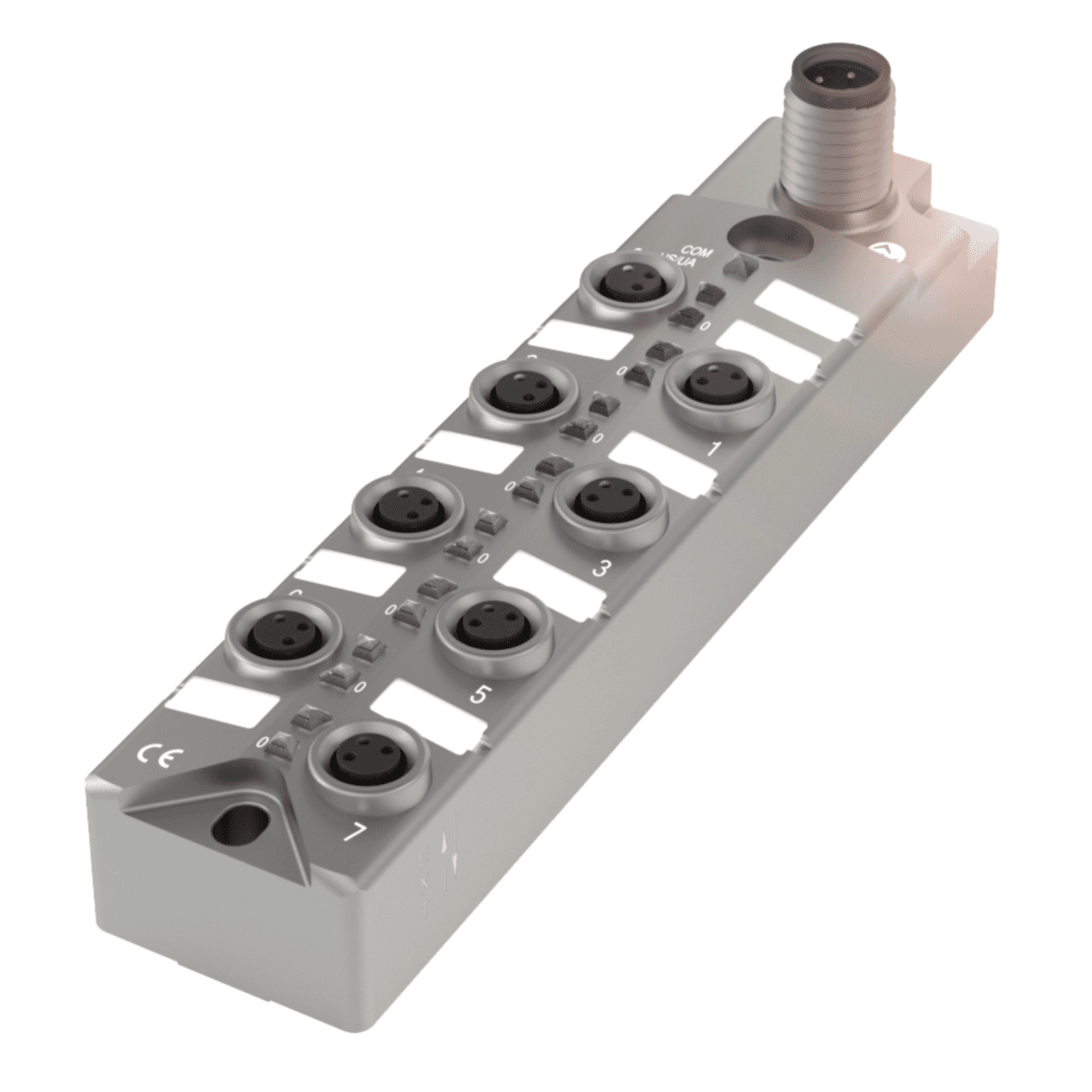 Balluff BNI0093 IO-Link sensor/actuator hub, Interface: IO-Link 1.1, Operating voltage Ub: 18...30.2 VDC, Connection (COM 1): M12x1-Male, 4-pin, A-coded, Connection slots: 8x M8x1-Female, 3-pin, Digital inputs: 8x PNP, Type 3, Digital outputs: 8x PNP, Configurable inputs Balluff BNI0093 IO-Link sensor/actuator hub, Interface: IO-Link 1.1, Operating voltage Ub: 18...30.2 VDC, Connection (COM 1): M12x1-Male, 4-pin, A-coded, Connection slots: 8x M8x1-Female, 3-pin, Digital inputs: 8x PNP, Type 3, Digital outputs: 8x PNP, Configurable inputs