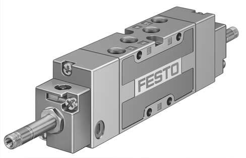 Festo 535945 solenoid valve MFH-5/3E-1/8-S-B-EX With manual override, without solenoid coil or socket. Solenoid coil and socket should be ordered separately. Valve function: 5/3 exhausted, Type of actuation: electrical, Width: 26 mm, Standard nominal flow rate: 1000 l Festo 535945 solenoid valve MFH-5/3E-1/8-S-B-EX With manual override, without solenoid coil or socket. Solenoid coil and socket should be ordered separately. Valve function: 5/3 exhausted, Type of actuation: electrical, Width: 26 mm, Standard nominal flow rate: 1000 l