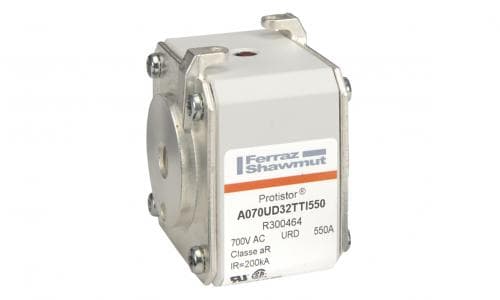 Mersen R300464 R300464 Mersen - Square Body High-Speed Fuse Protistor® Size 32 aR 690VAC IEC 700VAC UL 550A With Striker Flush ends UNC threads Mersen R300464 R300464 Mersen - Square Body High-Speed Fuse Protistor® Size 32 aR 690VAC IEC 700VAC UL 550A With Striker Flush ends UNC threads