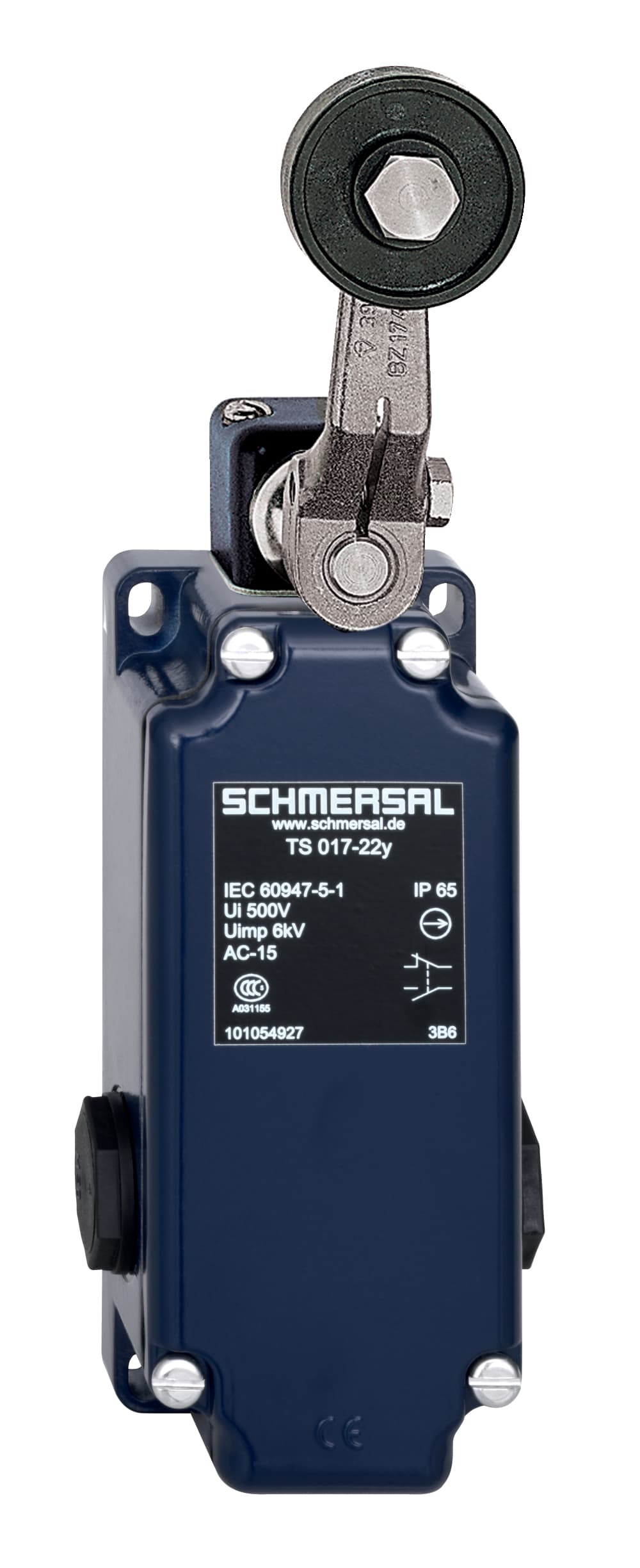 Schmersal MV3H 017-22Y Position switch; Medium-duty position switches; 3 Cable entry M 20 x 1.5; Metal enclosure; 4 Contacts; 67 mm x 130 mm x 43 mm ( basic component); Actuator head can be repositioned in steps 4 x 90°; Continuous adjustment of lever position 360°; Lever can b Schmersal MV3H 017-22Y Position switch; Medium-duty position switches; 3 Cable entry M 20 x 1.5; Metal enclosure; 4 Contacts; 67 mm x 130 mm x 43 mm ( basic component); Actuator head can be repositioned in steps 4 x 90°; Continuous adjustment of lever position 360°; Lever can b