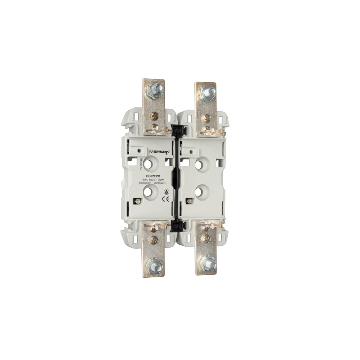 Mersen P216696 P216696 Mersen - NH plastic base Size NH0 1000VAC 1000VDC 160A 2-Pole DIN Rail Connection Screw EP Type Mersen P216696 P216696 Mersen - NH plastic base Size NH0 1000VAC 1000VDC 160A 2-Pole DIN Rail Connection Screw EP Type
