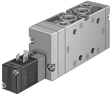 Festo 15342 solenoid valve MVH-5-3/8-S-B With solenoid coil and manual override, without plug socket. Valve function: 5/2 monostable, Type of actuation: electrical, Width: 40 mm, Standard nominal flow rate: 2000 l/min, Operating pressure: -0,9 - 10 bar Festo 15342 solenoid valve MVH-5-3/8-S-B With solenoid coil and manual override, without plug socket. Valve function: 5/2 monostable, Type of actuation: electrical, Width: 40 mm, Standard nominal flow rate: 2000 l/min, Operating pressure: -0,9 - 10 bar